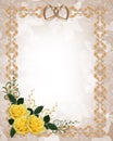Wedding invitation yellow roses Royalty Free Stock Photo