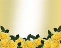 Wedding Invitation Yellow Roses Border Royalty Free Stock Photo