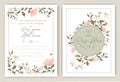 Wedding Invitations save the date card design with elegant garden anemone Royalty Free Stock Photo