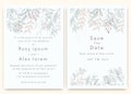 Wedding Invitations save the date card design with elegant garden anemone