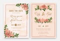 Wedding invitations save the date card with elegant garden anemone