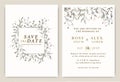 Wedding invitations save the date card with elegant garden anemone Royalty Free Stock Photo