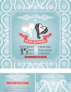 Wedding invitations.Winter paisley pattern,heart Royalty Free Stock Photo
