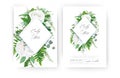 Wedding invite, invitation, floral save the date card. Vector ivory white powder peony Rose flower, Eucalyptus branch, greenery Royalty Free Stock Photo