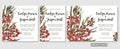 Wedding invite invitation menu card vector floral design: beautiful red waxflower pattern. Element for banners, greeting cards, f