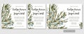 Wedding invite invitation menu card vector floral greenery design: chamaelaucium (waxflower) blue and white flowers pattern. Royalty Free Stock Photo