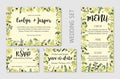 Wedding invite, invitation menu rsvp thank you card vector flora Royalty Free Stock Photo