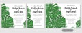 Wedding invite, invitation rsvp thank you card vector floral greenery design: tropical palm leaf philodendron, monstera branch gr