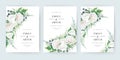 Wedding invite, invitation save the date card floral design. Elegant watercolor style ivory white garden peony Rose flowers, fern