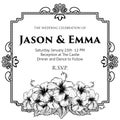 Hibiscus Flowers Wedding Invitation Template Royalty Free Stock Photo