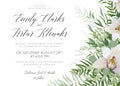 Wedding invite save the date card delicate design with white orc