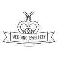 Wedding jewellery logo, outline style