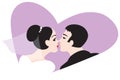 Wedding kiss. Vector illustrat Royalty Free Stock Photo