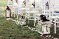 Wedding lantern with candle decorated flower Royalty Free Stock Photo