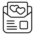 Wedding letter icon outline vector. Ceremony party