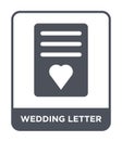 wedding letter icon in trendy design style. wedding letter icon isolated on white background. wedding letter vector icon simple