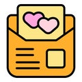 Wedding letter icon vector flat