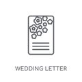 wedding Letter linear icon. Modern outline wedding Letter logo c