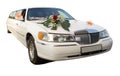 Wedding limousine with flowers Royalty Free Stock Photo