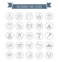 Wedding Line Icons Royalty Free Stock Photo