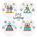 Wedding Line Icons Concept Royalty Free Stock Photo