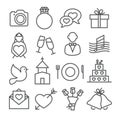 Wedding Line Icons Royalty Free Stock Photo