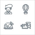 Wedding line icons. linear set. quality vector line set such as video camera, chicken, hot air balloon Royalty Free Stock Photo