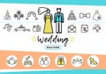 Wedding Line Icons Set Royalty Free Stock Photo