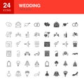 Wedding Line Web Glyph Icons Royalty Free Stock Photo