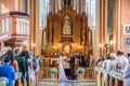 Wedding in Lithuanian church Royalty Free Stock Photo