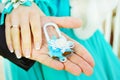 Wedding lock in hands bride and groom Royalty Free Stock Photo