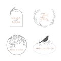 Wedding logo luxury collection. Monogram elegant identity for restaurant, boutique. Vector modern minimalistic