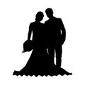 Wedding lovers couple silhouette vector Royalty Free Stock Photo