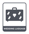 wedding luggage icon in trendy design style. wedding luggage icon isolated on white background. wedding luggage vector icon simple