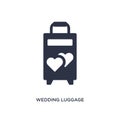 wedding luggage icon on white background. Simple element illustration from birthday party and wedding concept