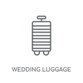 wedding Luggage linear icon. Modern outline wedding Luggage logo