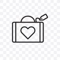 wedding Luggage vector linear icon isolated on transparent background, wedding Luggage transparency concept can be used for web an