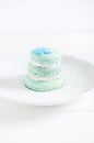 Wedding macarons with fondant flower decorations