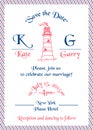 Wedding Marine Invitation Card Royalty Free Stock Photo
