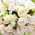 Wedding marquee with bouquets Royalty Free Stock Photo