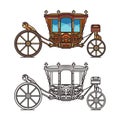 Wedding or marriage carriage, retro royal chariot