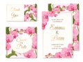 Orchid phalaenopsis wedding cards template set