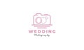 Wedding / married camera / ring / photography event logo design