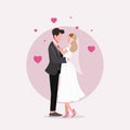 Wedding Married couple clipart. Wedding Married couple isolated flat vector clipart