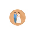 Wedding Married couple vector flat icon