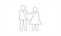 Wedding married couple icon vector image