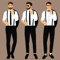 Wedding men`s suit and tuxedo. Collection. The groom. Gentleman.