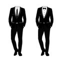 Wedding men`s suit and tuxedo. Collection. Royalty Free Stock Photo