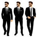 Wedding men`s suit and tuxedo. Collection. The groom. Royalty Free Stock Photo