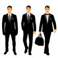 Wedding men`s suit and tuxedo. Collection. Royalty Free Stock Photo